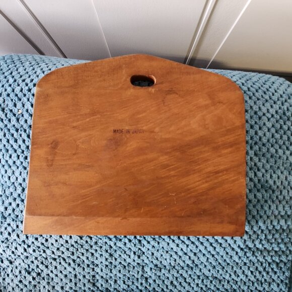 Vintage Wood Hand Carved and Painted Crumb Tray and Scraper 1930s-40s Japan - Picture 3 of 6